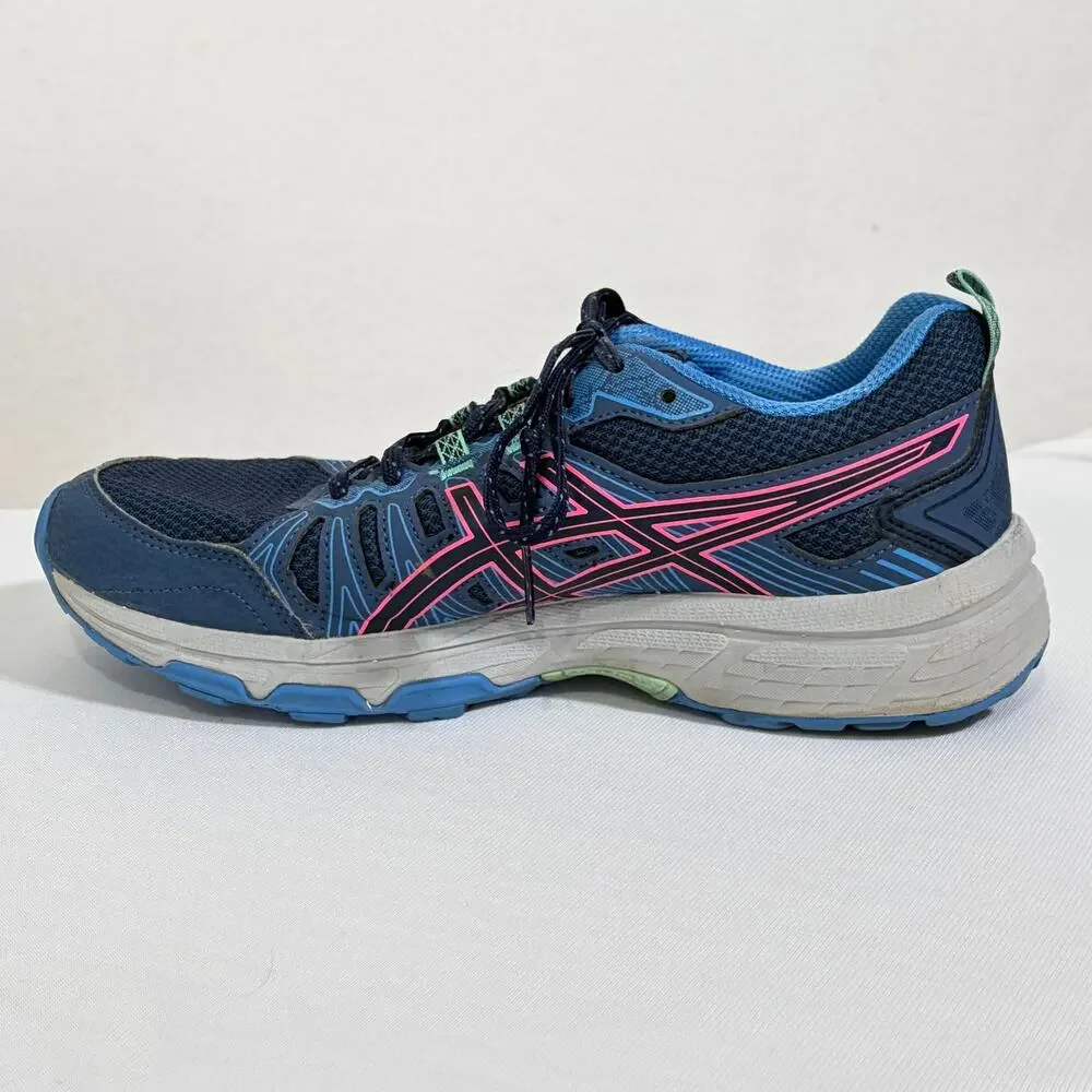 Asics Running Shoes Womens 8 GEL-VENTURE 7 Blue Comfort Low Top Trainer Sneakers
